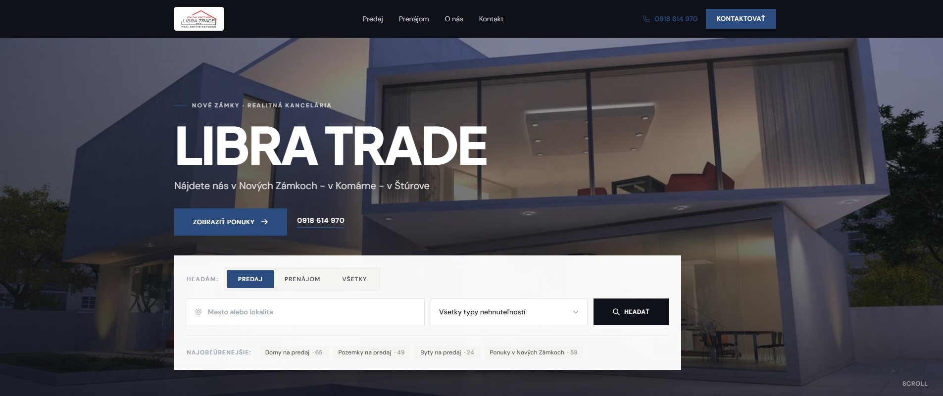Príklad RK webu — LIBRA TRADE