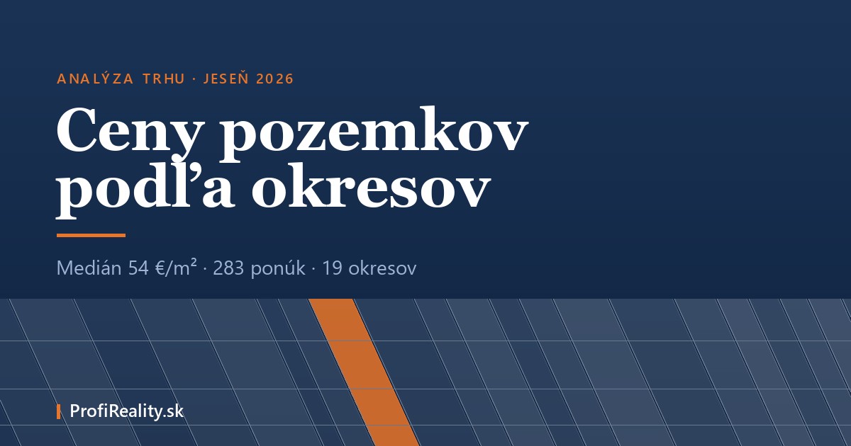 Ceny pozemkov na Slovensku: koľko stojí meter štvorcový v jednotlivých okresoch