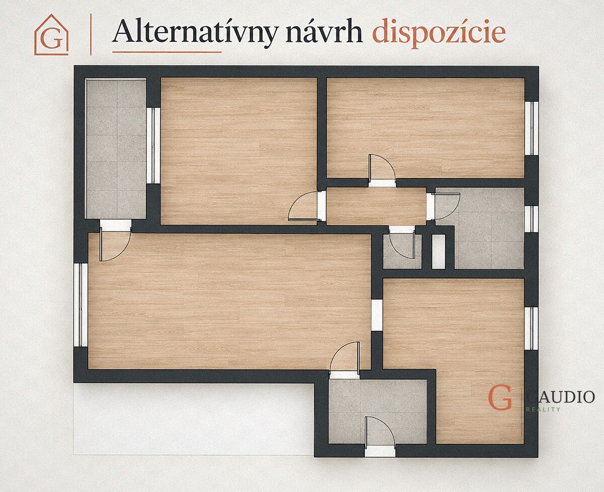 GAUDIO | 3-izbový byt 65 m² + loggia | Bieloruská, Podunajské Biskupice | Potenciál na rekonštrukciu — foto 6