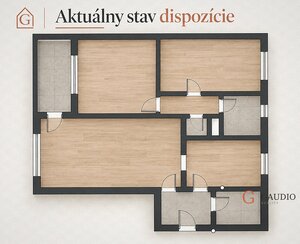 GAUDIO | 3-izbový byt 65 m² + loggia | Bieloruská, Podunajské Biskupice | Potenciál na rekonštrukciu — foto 4