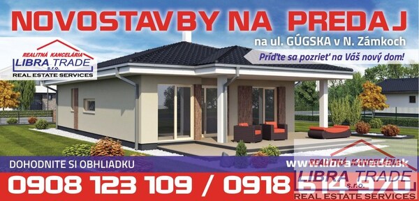 NOVOSTAVBY - Nové Zámky ul. Gúgska  Pozemky: 605m2, 759m2, 754m2,