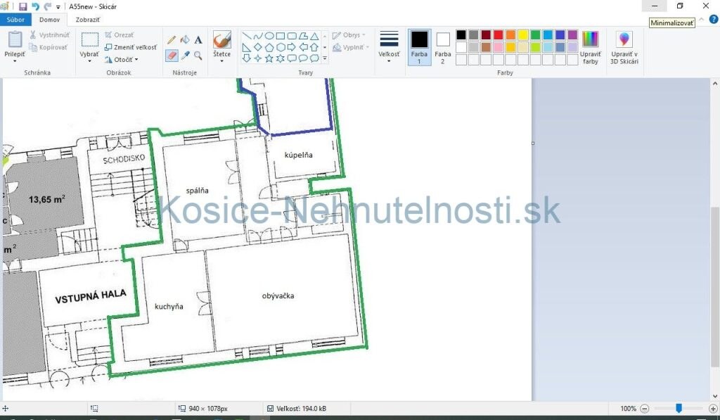 Prenájom byt 2i 98 m2 Košice Alžbetina - Staré Mesto — foto 2