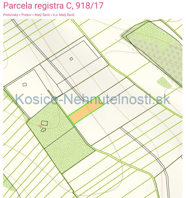 Predaj pozemok 3030 m2 Malý Šariš - okres Prešov