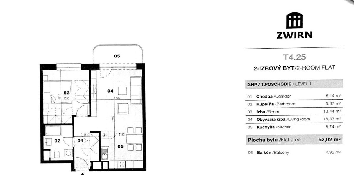ASSENZIO-PREDAJ-2 IZBOVÝ BYT-59M2-PROJEKT ZWIRN 3 - RUŽINOV — foto 12