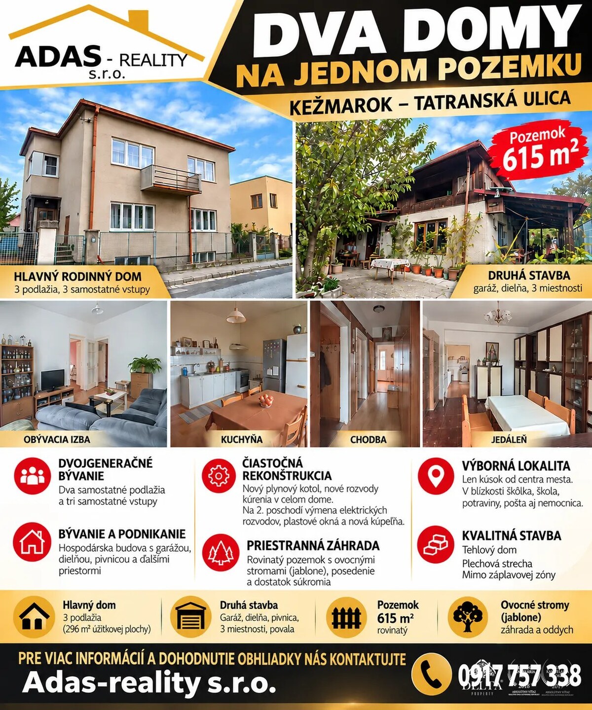 DVA DOMY NA JEDNOM POZEMKU – KEŽMAROK.