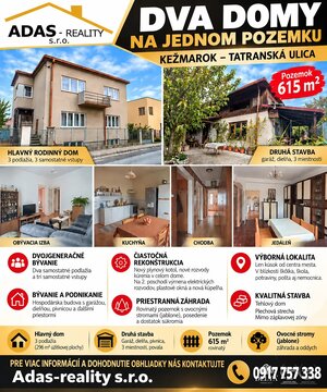 DVA DOMY NA JEDNOM POZEMKU – KEŽMAROK. — foto 1
