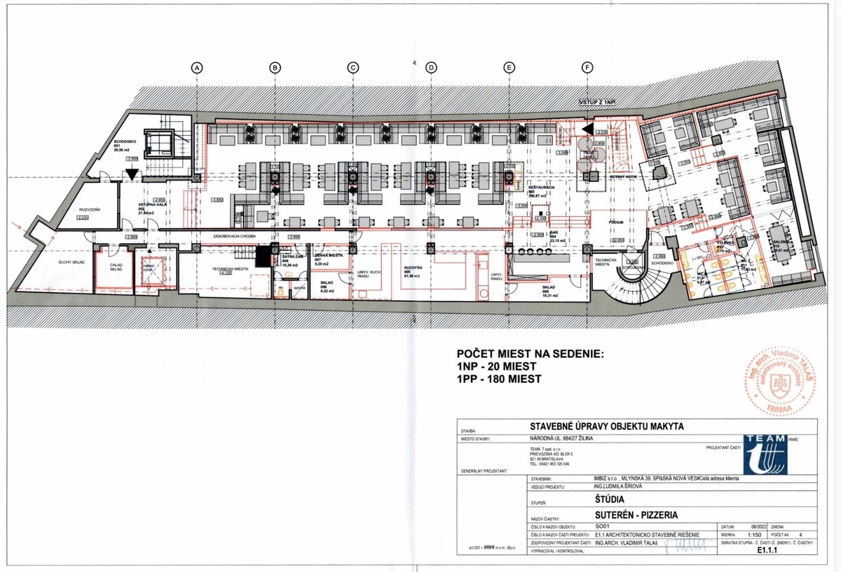 Gastro priestor 770m2, 200 miest na sedenie - prenájom v centre Žiliny — foto 4