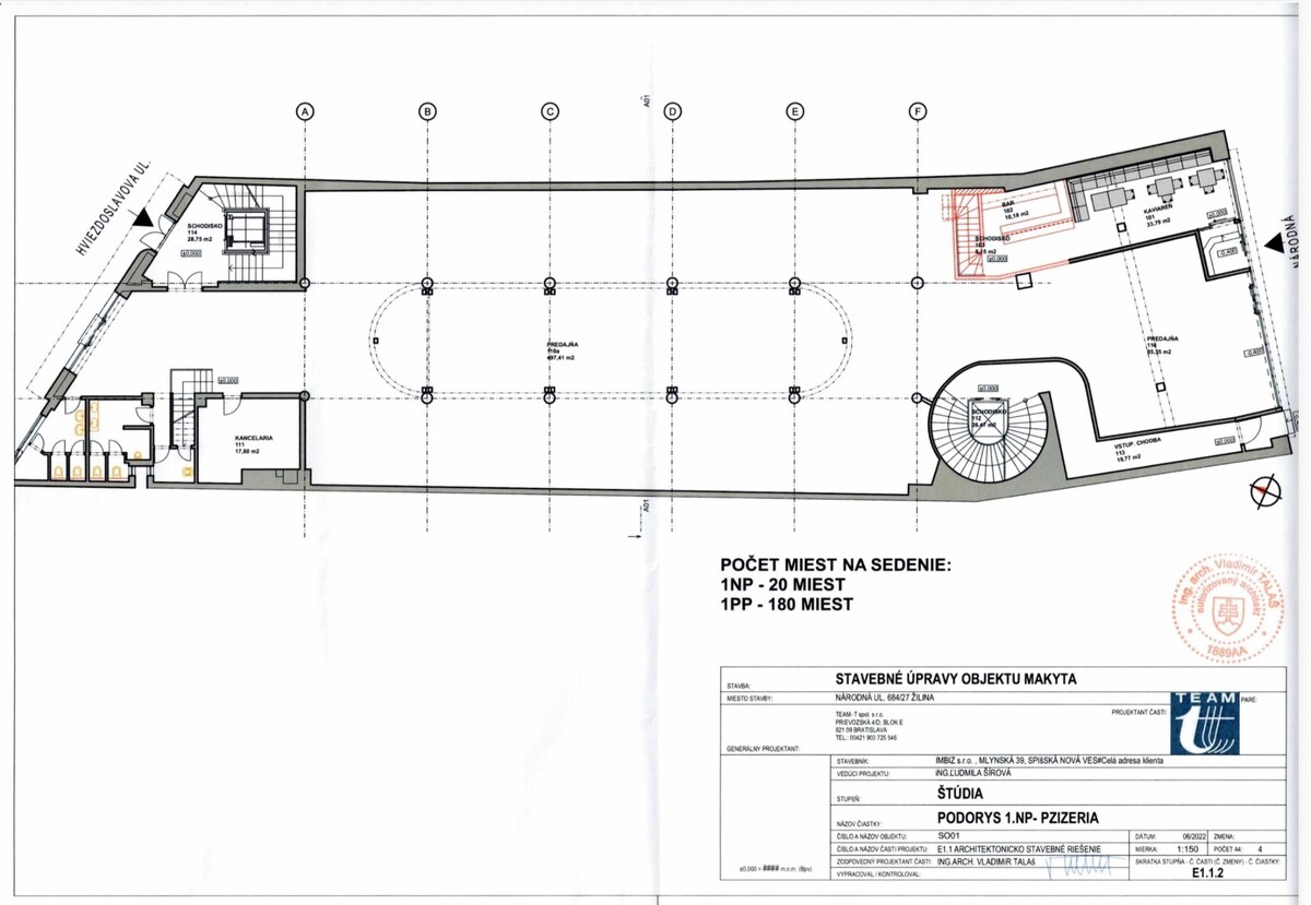 Gastro priestor 770m2, 200 miest na sedenie - prenájom v centre Žiliny — foto 5