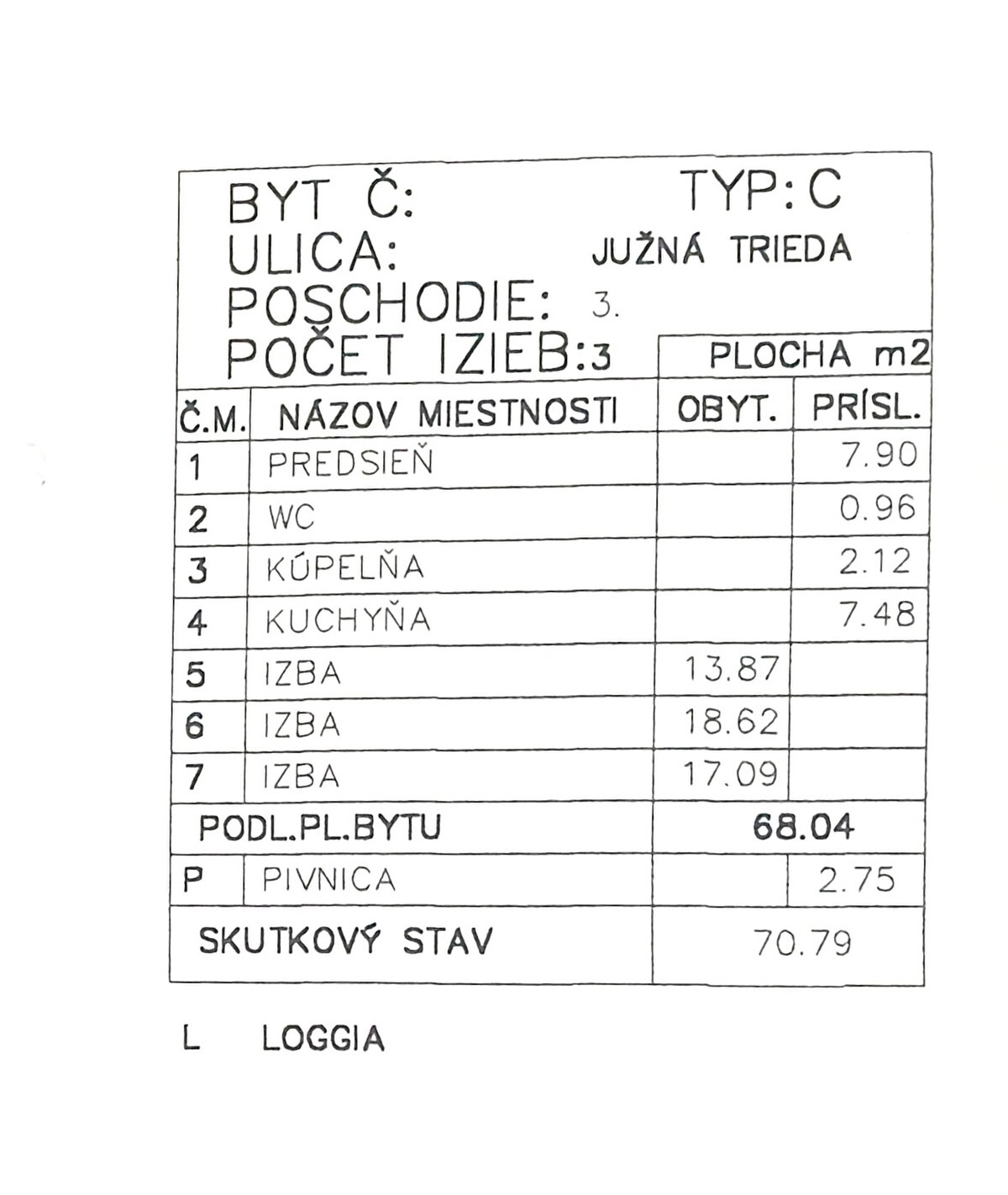 3-izb.byt s loggiou, Južná trieda — foto 2