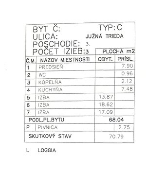3-izb.byt s loggiou, Južná trieda — foto 2