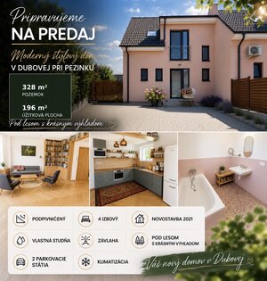 Nádherný 4izbový dom Novostavba v obci Dubová 196m2 - pivnica — foto 1