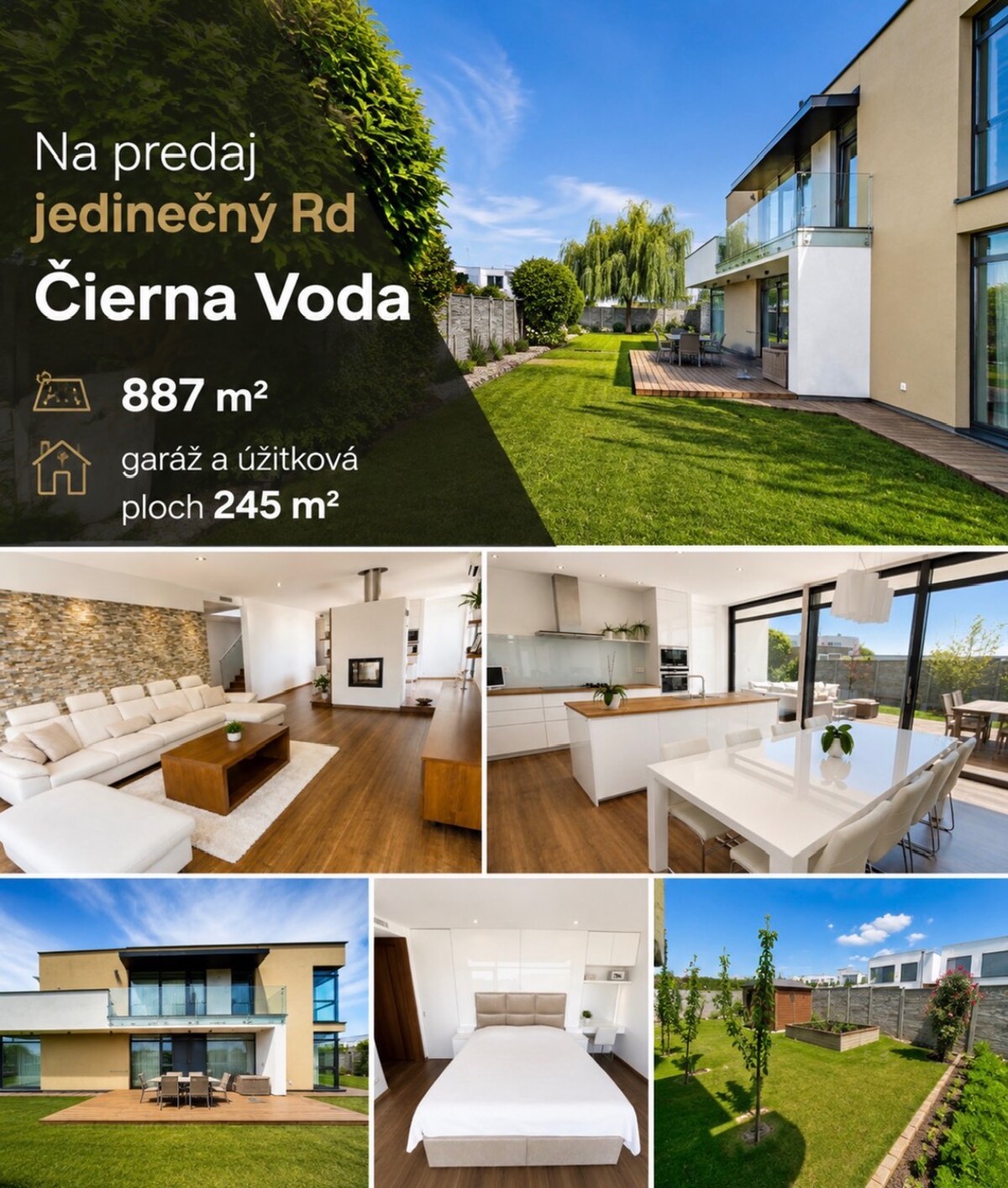 Jedinečný moderný Rodinný dom Čierna Voda-Chorvátsky Grob 887m2