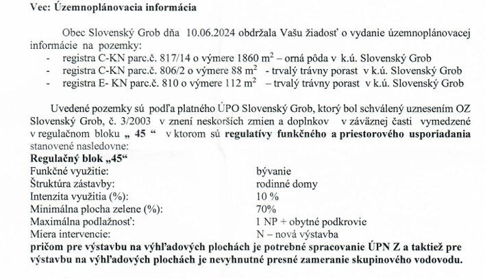 Na Predaj stavebný pozemok pre RD s potenciálom Slovensý Grob 2060m2 — foto 2