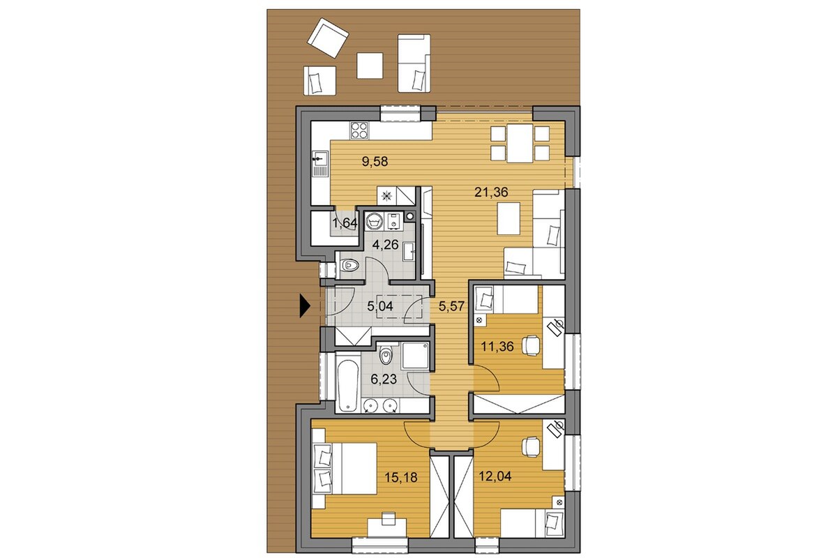 4 izbový rodinný dom, 92,26 m2, s pozemkom 600 m2 v obci Kráľov Brod — foto 3
