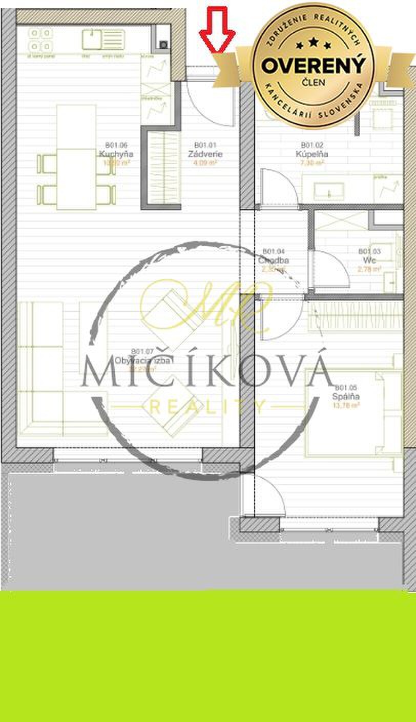 Dvojizbový byt so záhradou 71 m2 + 2x parkovacie miesto, Galanta — foto 5