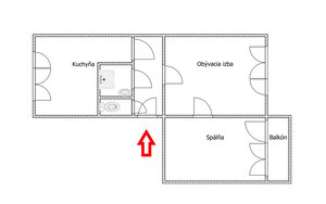 2 izbový byt s balkónom v blízkosti centra Želiezovce - Fučíkova — foto 1