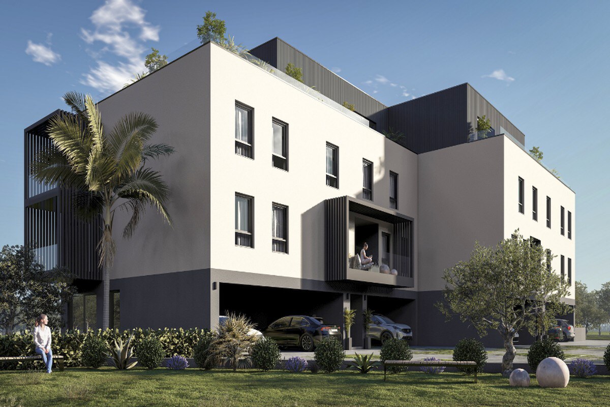 NA PREDAJ novostavba 1 izbový apartman  /44 m² / s loggiou,ostrov HVAR — foto 2