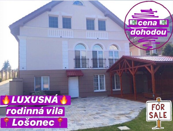LUXUSNÁ rodinná vila 660 m2, pozemok 3.730 m2, Lošonec pri Trnave
