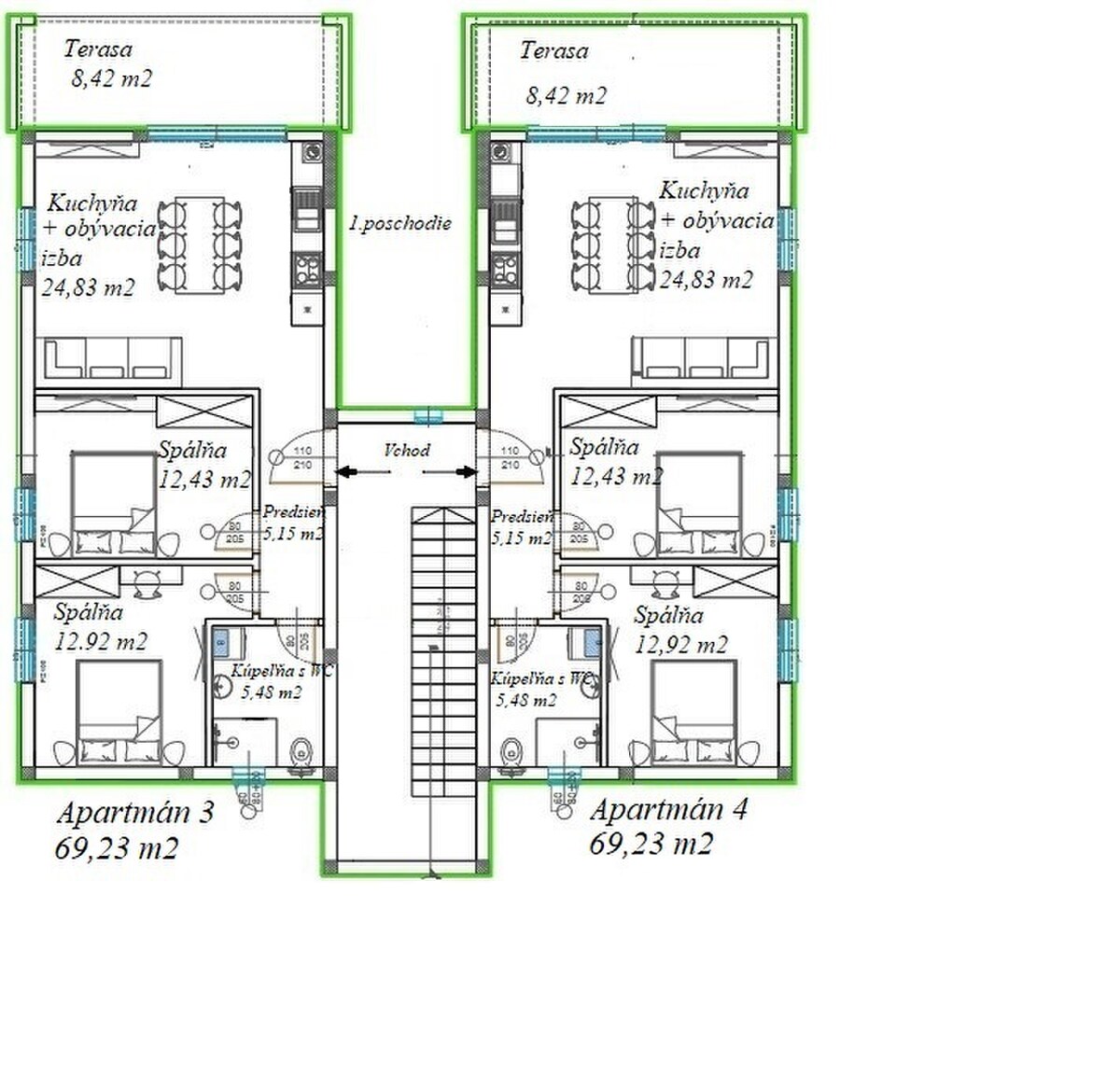 APARTMÁNY PREDAJ, 69 m2, RAŽANAC, CHORVÁTSKO — foto 5