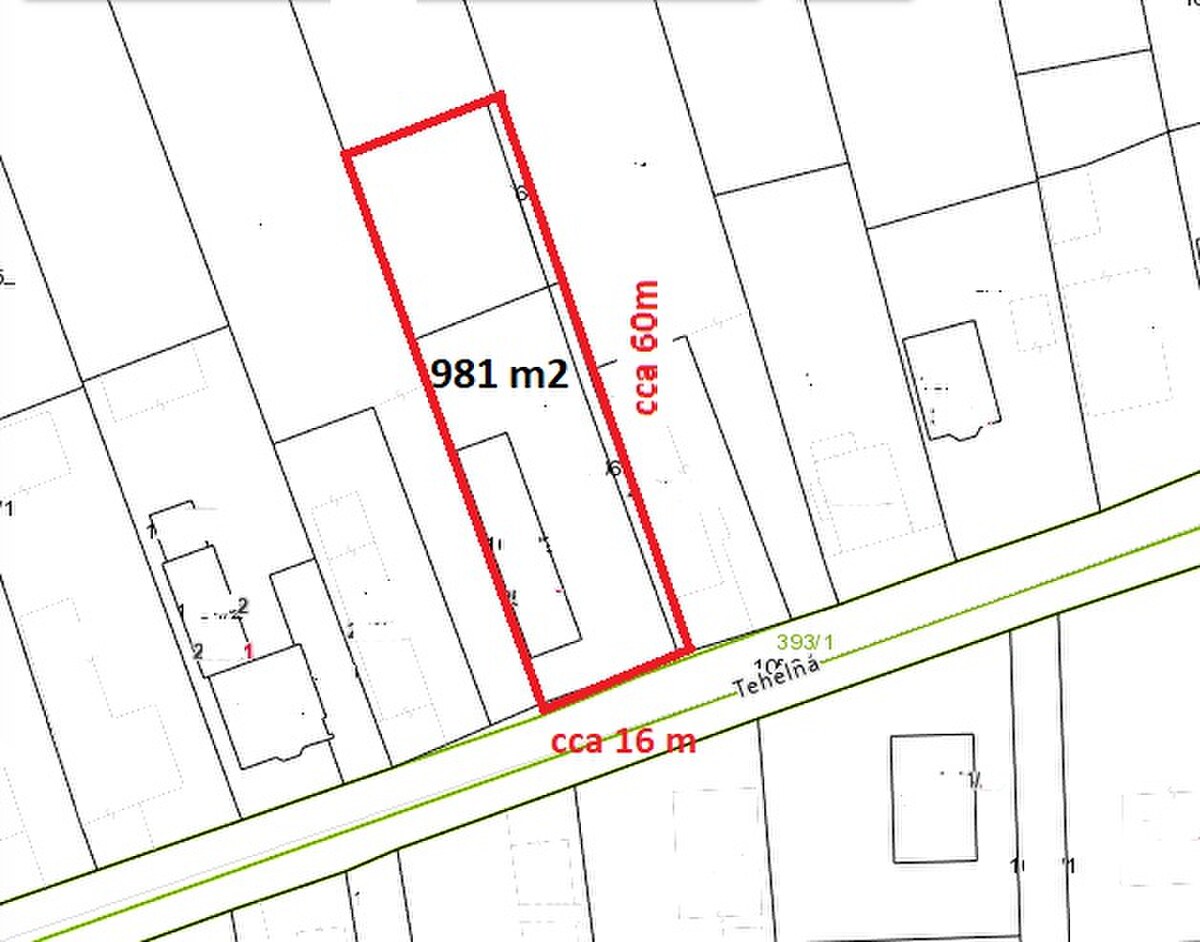 POZEMOK SO STARŠÍM RD, DRIENOV, UL. TEHELNÁ, 981 M2, — foto 4
