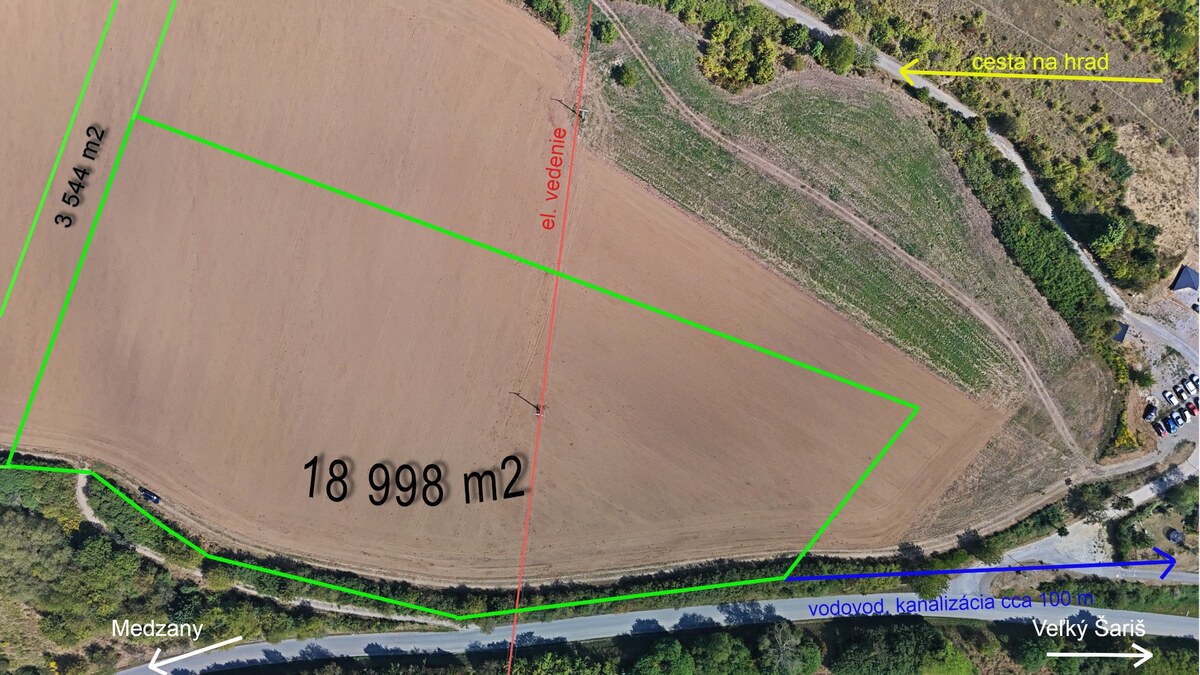 22 542 M2, VÝNIMOČNÝ POZEMOK S VEĽKÝM POTENCIÁLOM, V. ŠARIŠ — foto 2