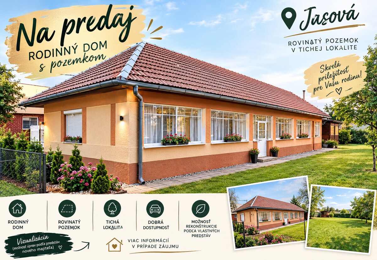 Na predaj rodinný vidiecky dom a stavebný pozemok v Jasovej — foto 9