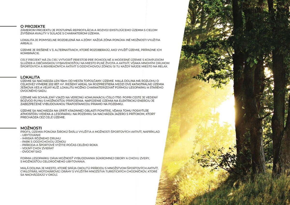 Investičný pozemok Ješková Ves - Projekt MALÁ DOLINA — foto 2