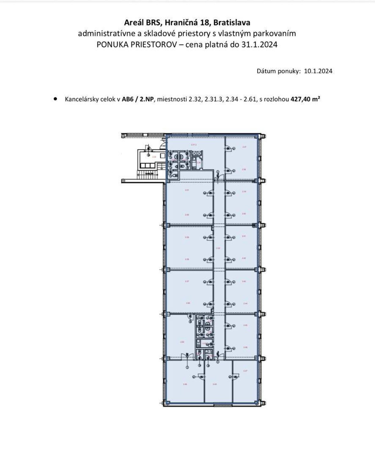Kancelársky celok 427m2, Bratislava, Ružinov, Hraničná — foto 5