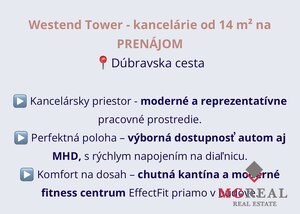 Reprezentatívna kancelária 21m2, Westend Tower, Dúbravská cesta — foto 4