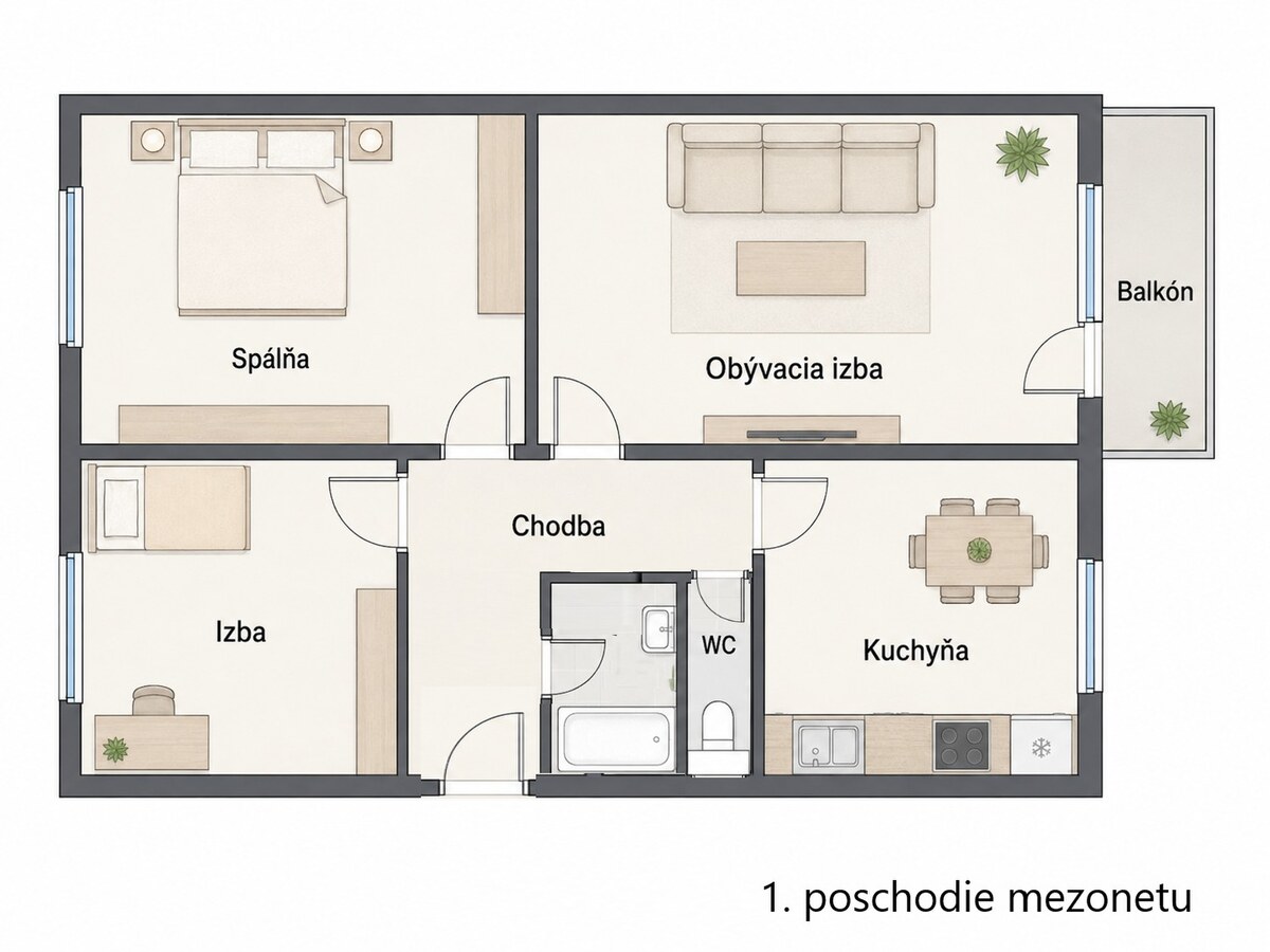 4-IZBOVÝ MEZONET V BERNOLÁKOVE S KLIMATIZÁCIOU A  KRÁSNYM VÝHĽADOM — foto 29