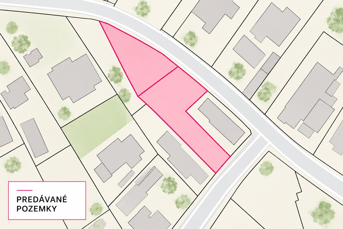 Stavebný pozemok 1 210 m² – Hrubá Borša | dva samostatné vstupy