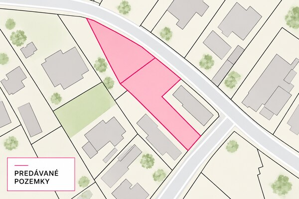 Stavebný pozemok 1 210 m² – Hrubá Borša | dva samostatné vstupy