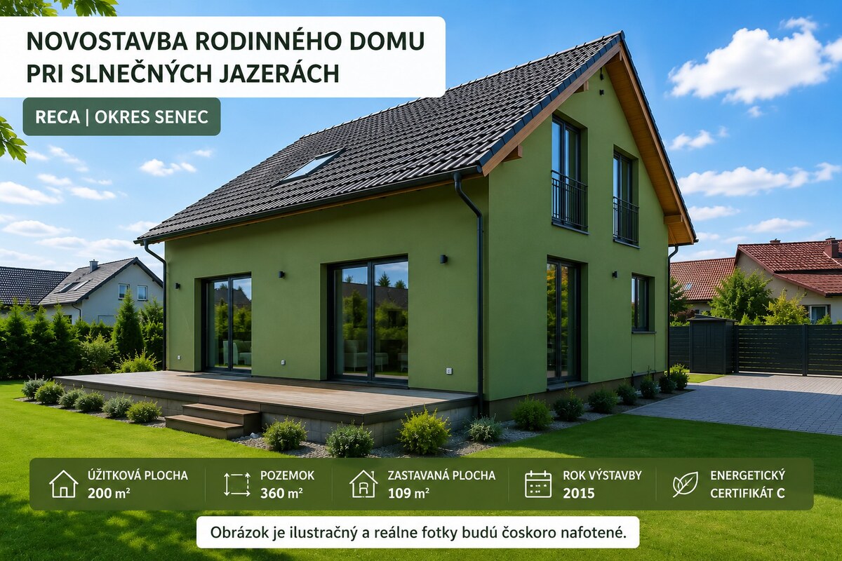 Rodinný dom pri Slnečných jazerách Reca okres Senec