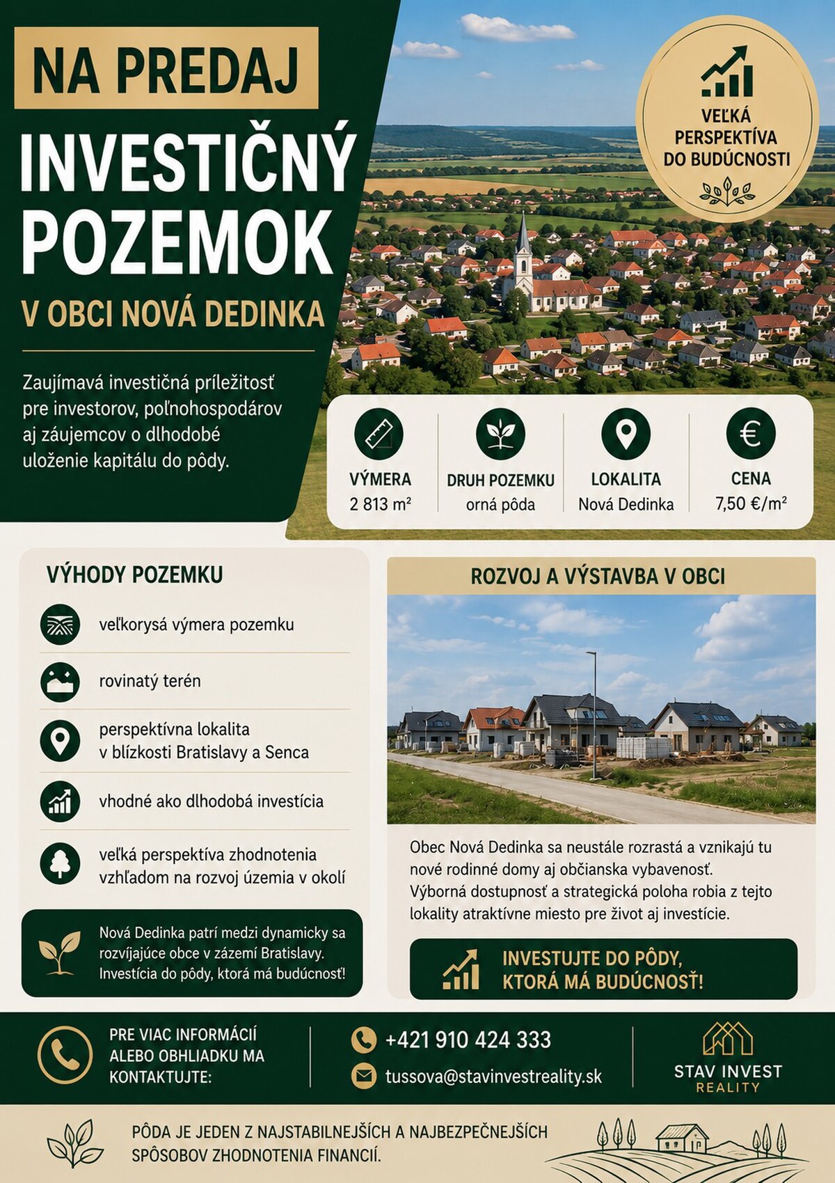 Investičný pozemok  - Nová Dedinka