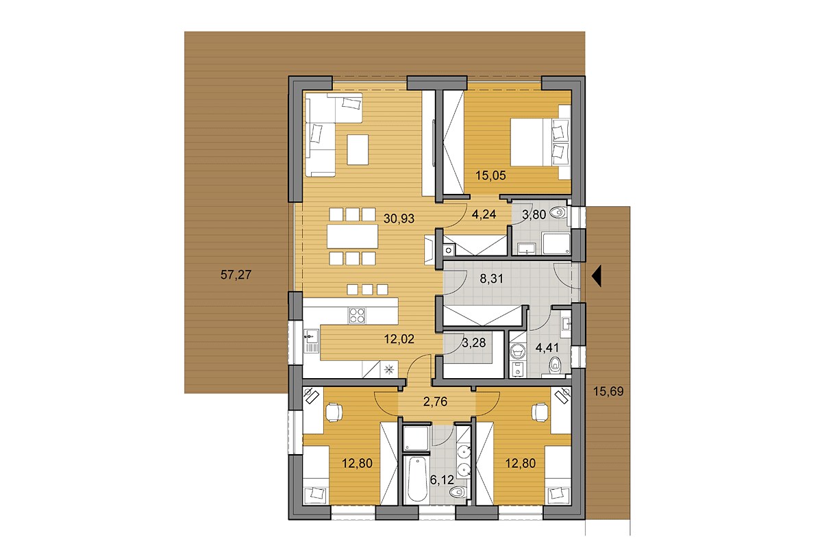MODERNÝ 4-IZBOVÝ RODINNÝ DOM V SENCI | 116,52 m² | POZEMOK 561 m² — foto 35
