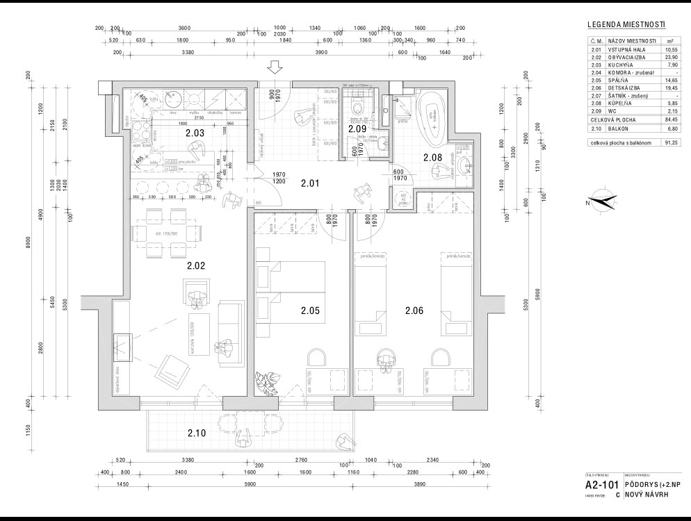 VEĽKORYSÝ 3-izb. byt (97m²) s balkónom, 2 pivnicami a 2x garáž. státím — foto 29