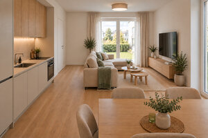 VO VÝSTAVBE: 2 IZBOVÝ BYT (B1) S PIVNICOU (47,27 m2) a 36 m2 ZÁHRADKOU — foto 5