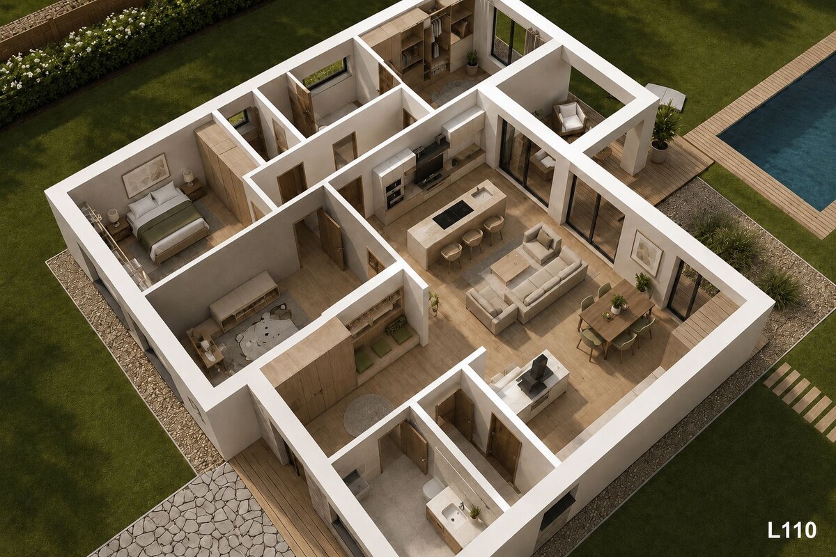 PROJEKT FÁZY: Moderný 4-izbový bungalov pod Vysokými Tatrami — foto 16
