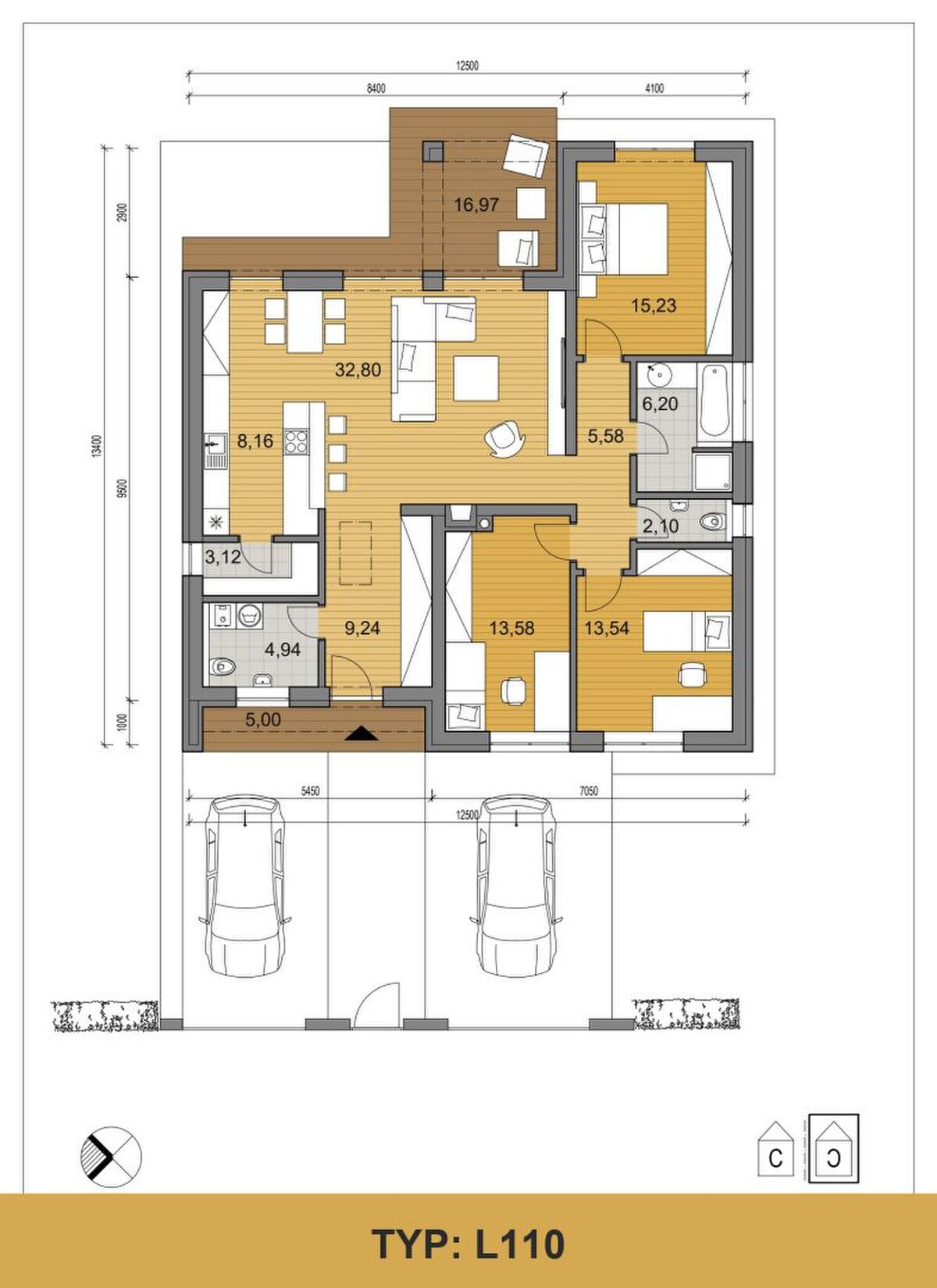 PROJEKT FÁZY: Moderný 4-izbový bungalov pod Vysokými Tatrami — foto 18