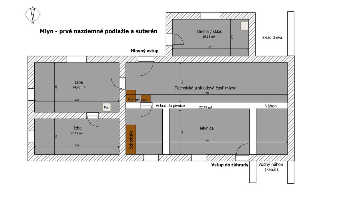 VÝNIMOČNÝ HISTORICKÝ MLYN PRI RIEKE KRUPINICA, 371 m2, Medovarce — foto 16
