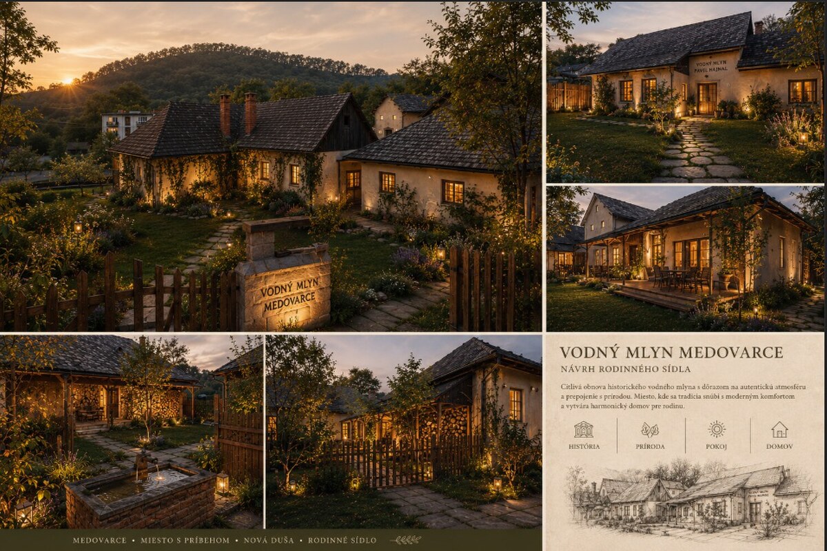 Rodinný dom so záhradou a historickým mlynom, 90 m2, Medovarce