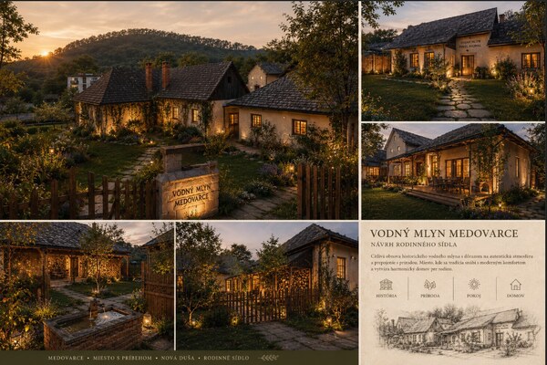 Rodinný dom so záhradou a historickým mlynom, 90 m2, Medovarce