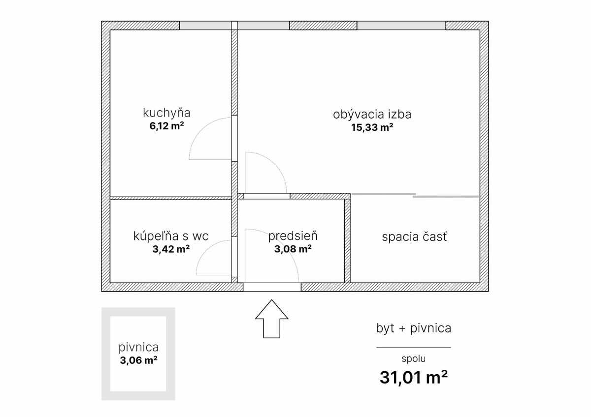 1,5 izbový byt 31,01m² | Bieloruská, Bratislava — foto 12