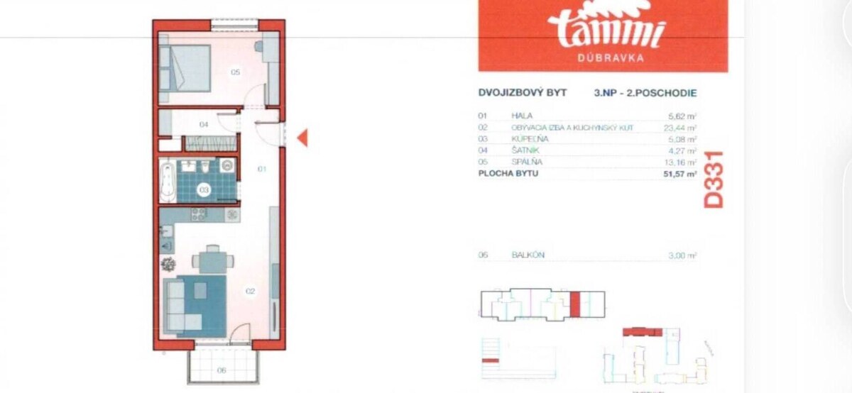 Veľký 2-izbový byt s balkónom v projekte Tammi — foto 8