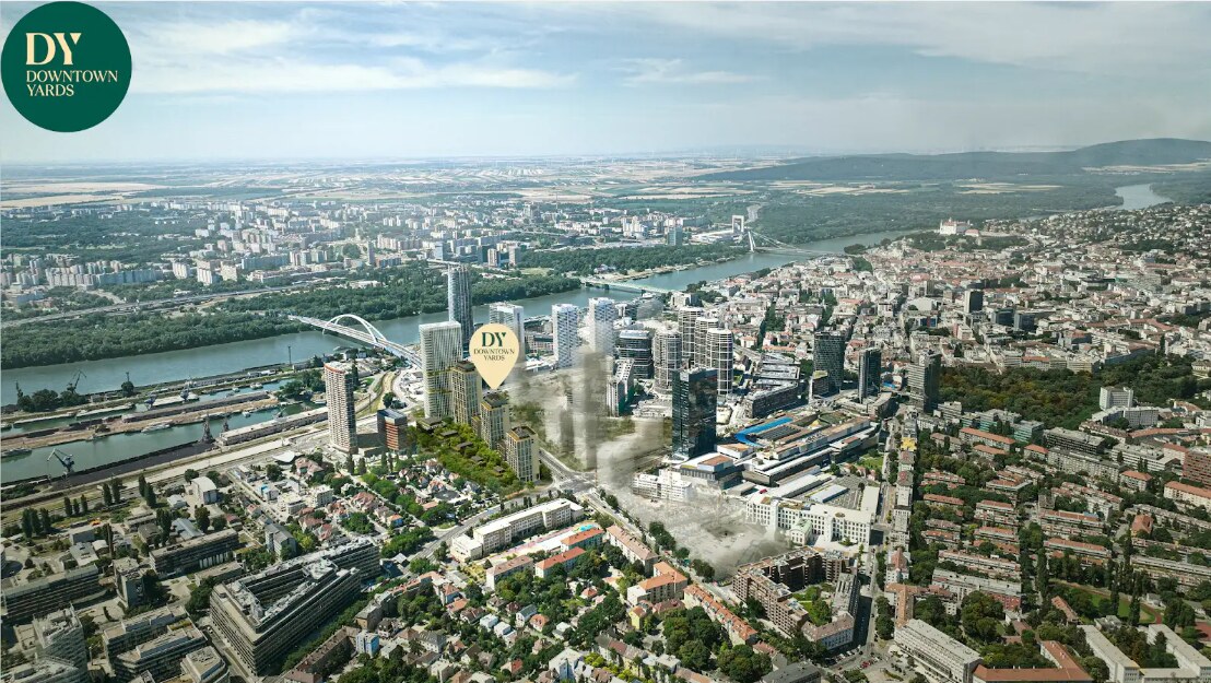 Rezervované - V projekte Downtown Yards 2 izbový byt s garáž. státím — foto 2