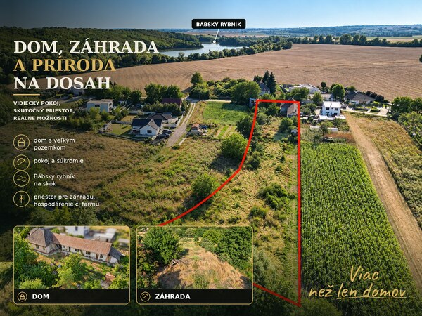 RODINNÝ DOM S ROZĽAHLÝM POZEMKOM 2 951 m² A PRÍSTAVBOU | BAB