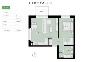 GRAVITAS | Na predaj 2-izbový byt s balkónom - A1 — foto 15