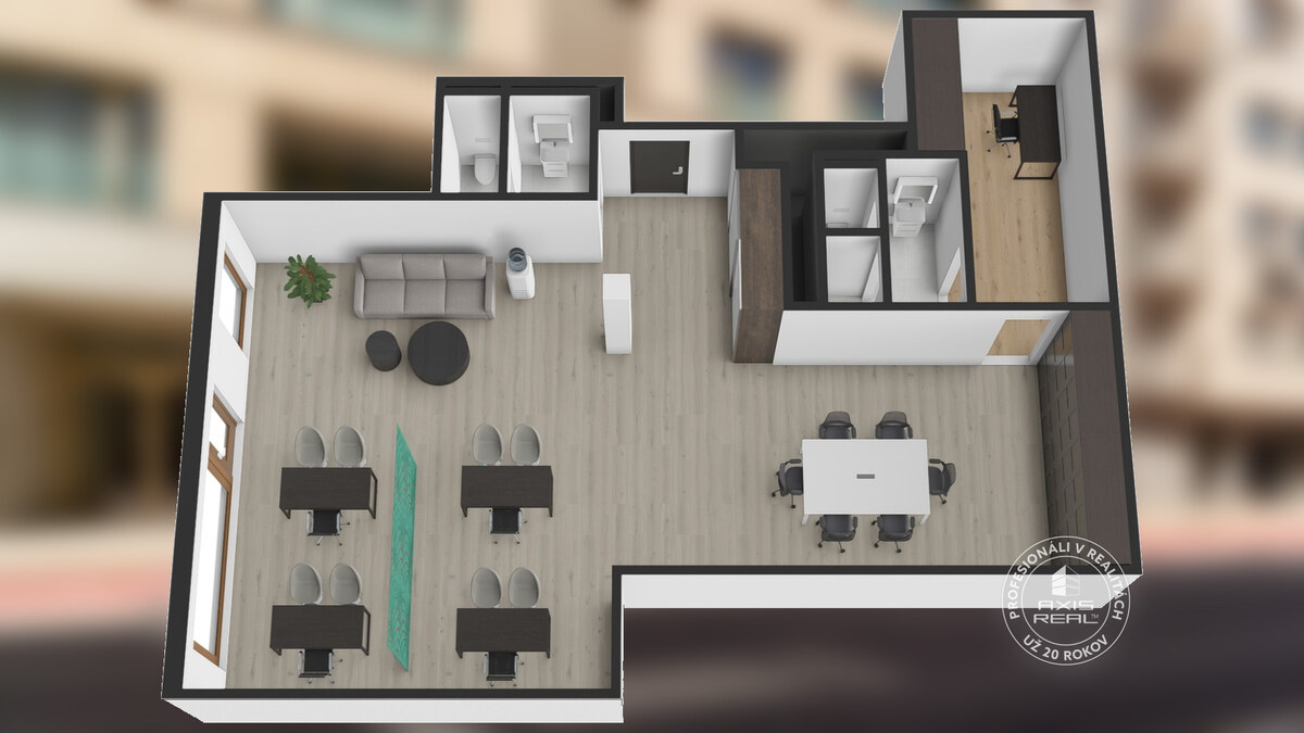 AXIS REAL | Dunajská obch. priestor 107 m2 z ulice, novostavba, garáž — foto 3