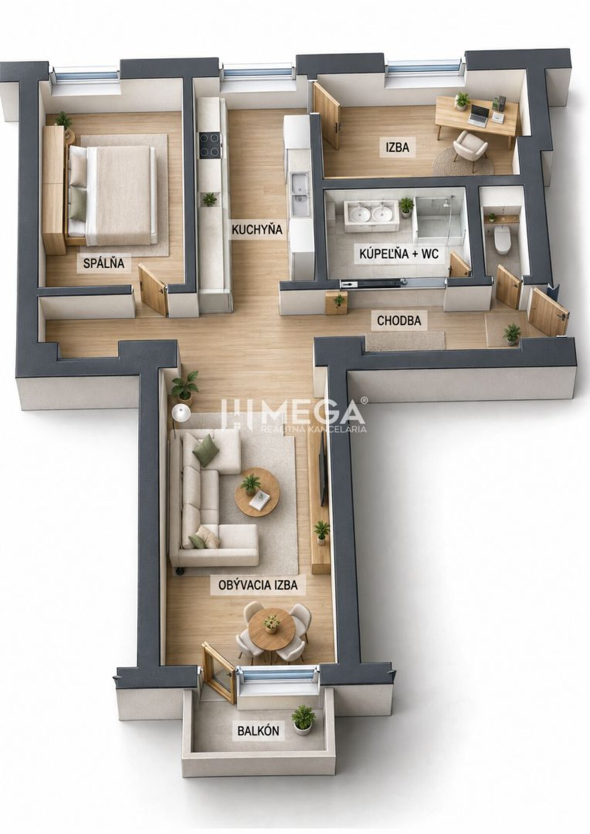 Predaj 3 izbový byt s balkónom - Humenné, Ševčenkova — foto 10
