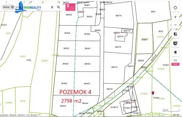Lukratívny stavebný pozemok 2798 m2 - Potočná v Brezne - Starý Mazorník				